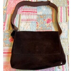 Jack‎ Spade Suede Leather Large Messenger Bag Chocolate Brown